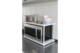 Resim Barin Design Çevir Kur Mutfak Tezgah Üstü Mikrodalga Rafı Beyaz Demir Organizer Stand Baharatlık Raf Sistemleri 