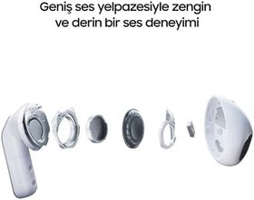 Resim Samsung Galaxy Buds4 Bluetooth Kulaklık, Beyaz, Metal Gövde, 1 Yollu Hoparlör, Ultra Net Arama Sesi, Adaptif Gürültü Kontrolü 