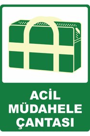 Resim ChicArt Design Studio ACİL MÜDAHALE ÇANTASI Dijital UV Folyo Baskı Uyarı Etiket Yapıştırma Sticker 25x35 