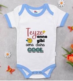 Resim Bitmeyen Kartuş Bk Kids Teyze Anne Gibi Tasarımlı Mavi Bebek Body Zıbın-1 