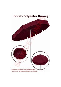 Resim Bordo Polyester Kumaş, 200 Cm / 10 Telli Plaj Şemsiyesi Uyumlu 