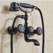 Resim Antik Siyah Rengi Duşa Kabin Duş Bataryası Musluk Batarya Takımı Diğer 