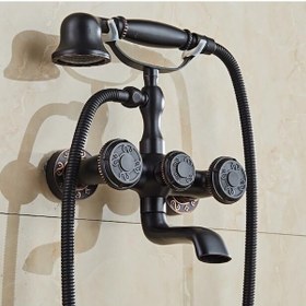 Resim Antik Siyah Rengi Duşa Kabin Duş Bataryası Musluk Batarya Takımı Diğer 