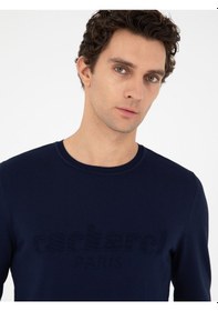 Resim Cacharel Lacivert Slim Fit Bisiklet Yaka Triko Kazak 