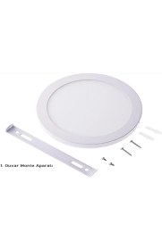 Resim Cata 25W Beyaz Kasa Sıva Üstü Oval LED Panel Armatür CT-5271B-B Beyaz Işık 