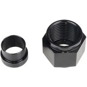 Resim Moveevo Siyah Alüminyum Boru Somunu Ve Kollu Bağlantı - 10an Boyutlu 5/8" İç Vida Tipi Tf-1093 Siyah 