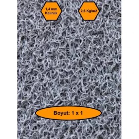 Resim Gri Kıvırcık Plastik Paspas, Dış Mekan Için Paspas, 1x1 