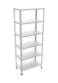 Resim Galvaniz 6 Katlı Arşiv Raf Sistemi - Çelik Raf - Metal Raf Metalik 