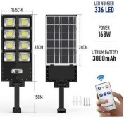 Resim Azemax Solar Enerjili 366 LED Hareket Sensörlü Aydınlatma Armatürü 