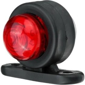 Resim Oto Motto Mini Takoz Lamba Tek Ledli Kırmızı-Beyaz 12V-24V 1 Adet 