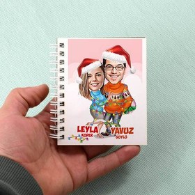 Resim Yeni Yıl Aşıkları Karikatürlü Defter 