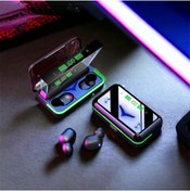 Resim UCUZTEKNO Fuchsia E10 Bluetooth Kulaklık Powerbankli Led Işıklı LCD Göstergeli BT V5.3 TWS Kulaklık 