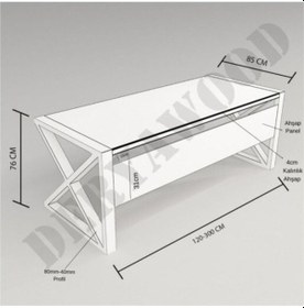 Resim Ahşap Bilgisayar Masası 120x85x76 Cm-ön Ahşap-antrasit Renk Ayak 