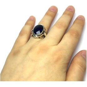 Resim Safir Taşlı Sultan Model Erkek Gümüş Yüzük - 521201600 