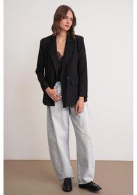 Resim Mixray 4516 Kadın Bezayağı Blazer Ceket Siyah 