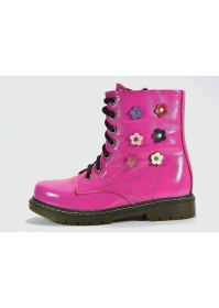 Resim Pinky Pinky 143 Hakiki Deri Pembe Fermuarlı Kız Çocuk Postal Bot 26-30 