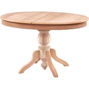 Resim Evimeaksesuar 90X130 Cm Baba Ayaklı Oval Raylı Açılır Masa Ahşap Ham&Cilasız 