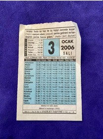 Resim 3 Ocak 2006 Takvim Yaprağı - Nostalji Koleksiyonluk Takvim Yaprağı 
