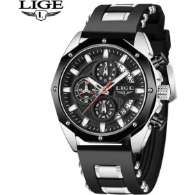 Resim Hanyang Gümüş Siyah Lıge Büyük Erkekler Izle Üst Marka Lüks Spor Kuvars Erkek Saatler Askeri Su Geçirmez Kronograf Kol Saati Erkekler Relogio Masculino (Yurt Dışından) 