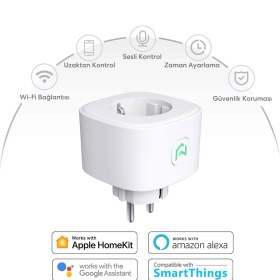 Resim Meross Wi-Fi Uzaktan Kontrollü Akım Korumalı 4 USB Girişli Akıllı 4lü Priz Ve 2li Tekli Priz Seti 