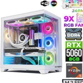 Resim Xaser Astra X240 R5-5600X 32 GB 1 TB M.2 NVMe SSD 8 GB RTX5060 Free Dos Masaüstü Oyuncu Bilgisayarı 