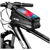 Resim Rogfer Wıld Man Es3 Sert Kabuk Bisiklet Çantası Ön Işın Çantası Dağ Bisikleti Cep Telefonu Dokunmatik Ekran Üst Tüp Çanta Sürme Ekipmanları, Renk: Siyah 1l Siyah Siyah 