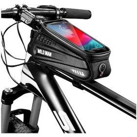Resim Rogfer Wıld Man Es3 Sert Kabuk Bisiklet Çantası Ön Işın Çantası Dağ Bisikleti Cep Telefonu Dokunmatik Ekran Üst Tüp Çanta Sürme Ekipmanları, Renk: Siyah 1l Siyah Siyah 