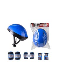 Resim Kask Dizlik Dirseklik Koruyucu Set Mavi 