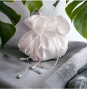 Resim Gelin Takı Para Kesesi İncili Çanta Beyaz 