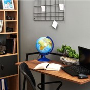 Resim SVS Işıklı Küre Masa Lambası 20 cm - Mavi 