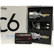 Resim Wiwi C6 Xenon Far Motorsiklet Fanlı Led Zenon Ön Far H4 H7 