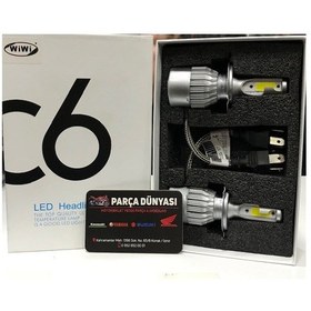 Resim Wiwi C6 Xenon Far Motorsiklet Fanlı Led Zenon Ön Far H4 H7 