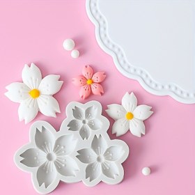 Resim 1 adet Sakura Çiçeği Şekilli Silikon Kalıp, DIY Puding Çikolata Şekerlemeleri Jöle El Yapımı Sabun Aromaterapi Mum Alçı Polimer Kil Buz Küpü için 3D Fondan Kalıp, Fırın Kapları, Pasta Süsleme Malzemeleri, Pişirme Malzemeleri, Mutfak Malzemeleri 