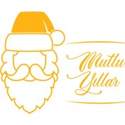 Resim Mıgnatıs Yılbaşı Süslemeleri Noel Baba Sticker 115X150 cm - Sarı 
