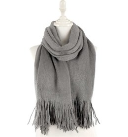 Resim Angora Tavşan Tüğü Şal 60x180 - Gri Gri 