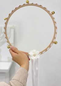 Resim ZEYMERADE Simli Gelin Tefi Beyaz, Nedime Düğün Kına Gecesi Sünnet Bekarlığa Veda Bride Zilli 25cm 1 Adet 