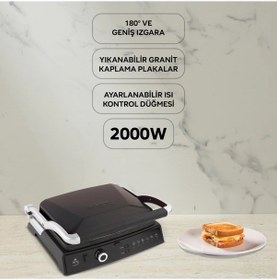 Resim King K462S 2000 W Grill Master Siyah Izgara Ve Tost Makinesi 
