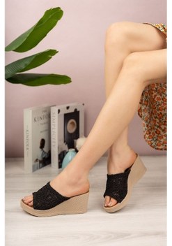 Muya Valdes 32201-001 Topuk Jelli Anatomik Taban Kadın Terlik Siy