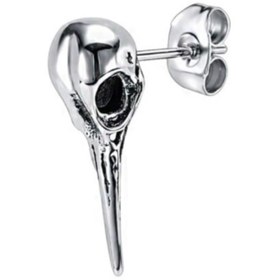 Resim northstarshop Viking Kurukafa Odin Kuzgun Geçirmeli Iskandinav Nordik Tasarım Gotik 316l Çelik Erkek Küpe (TEKLİ) 