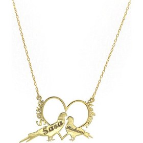 Resim Midyat Nurtaş Gümüş 201021784 Romantik Aşk Kuşları İsimli Kolye 