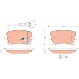Resim Vw Caravelle T5 Arka Fren Balatasi 2013-2015 Trw Gdb1557 