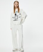 Resim Şardonlu Snoopy Baskılı Lisanslı Oversize Sweatshirt 