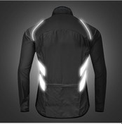 Resim Wosawe Erkekler Bisiklet Ceket Rüzgar Geçirmez Yansıtıcı Uzun M Siyah 