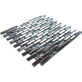 Resim MozaiKristaL Mutfak Tezgah Arası ve Iç Dekorasyon Için Kristal Cam Mozaik Cam Ölçüsü: 15X48X6 Mm. File Ölçüsü: 30X30 Cm. ( 1 Koli = 1 m2 Fiyatıdır ) 