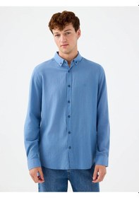 Resim Loft Regular Fit İndigo Erkek Gömlek Lf2039536 İndigo 