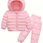 Resim Çocuk Kışlık Kıyafet - Ayıcık Kulaklı, Uzun Kollu ve Düğme Detaylı, Rahat Kırmızı Kapüşonlu Ceket ve Pantolon Seti, Sonbahar ve Kış, Cadılar Bayramı & Noel için Mükemmel, Sevimli Çocuk Giyim, Dış Mekan için İdeal 