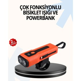 Resim Zero Land Sptrns Powerbank Özellikli Bisiklet Işığı Dijital Göstergeli LED 