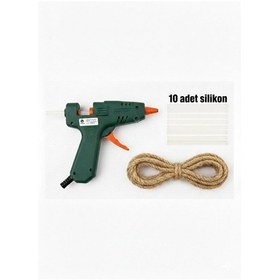 Resim 20 W Silikon Tabancası + 10 Adet Silikon + 1 Metre Jut Halat Seti 
