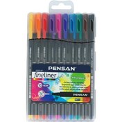 Resim Pensan Fineliner Keçe Uç Kalem 0.4 MM 10 LU Plastik Kutulu 6500 HP 