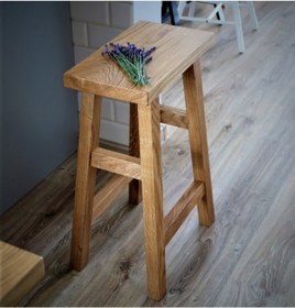 Resim WOODENSA Masif Ahşap Bar Sandalyesi Masif Tabure 2120 